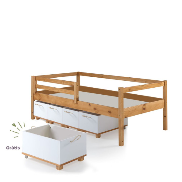 Cama Montessori Pluto + 4 Bau + 1 Bau Gratis - AD/BR