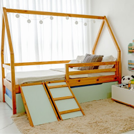 Conjunto Bicama Kisla + Kit escorregador + Colchões D28