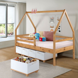 Cama Montessori Kisla + 4 Bau + 1 Bau Gratis - AD/AZ