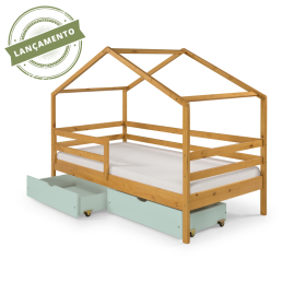 Cama Montessori Wendy + 2 Gavetões Organizadores AD/VD