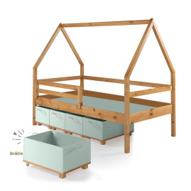 Cama Montessori Kisla + 4 Bau + 1 Bau Gratis - AD/VD