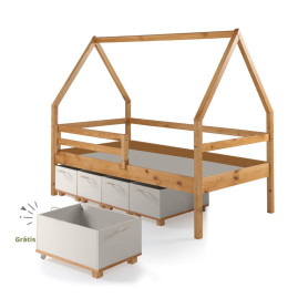 Cama Montessori Kisla + 4 Bau + 1 Bau Gratis - AD/CZ