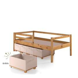 Cama Montessori Pluto + 4 Bau + 1 Bau Gratis - AD/RS