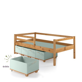 Cama Montessori Pluto + 4 Bau + 1 Bau Gratis - AD/VD